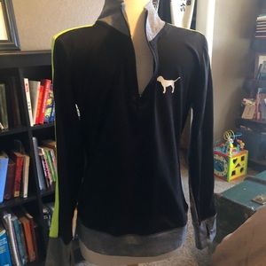 Pink 3/4 zip fitted pullover